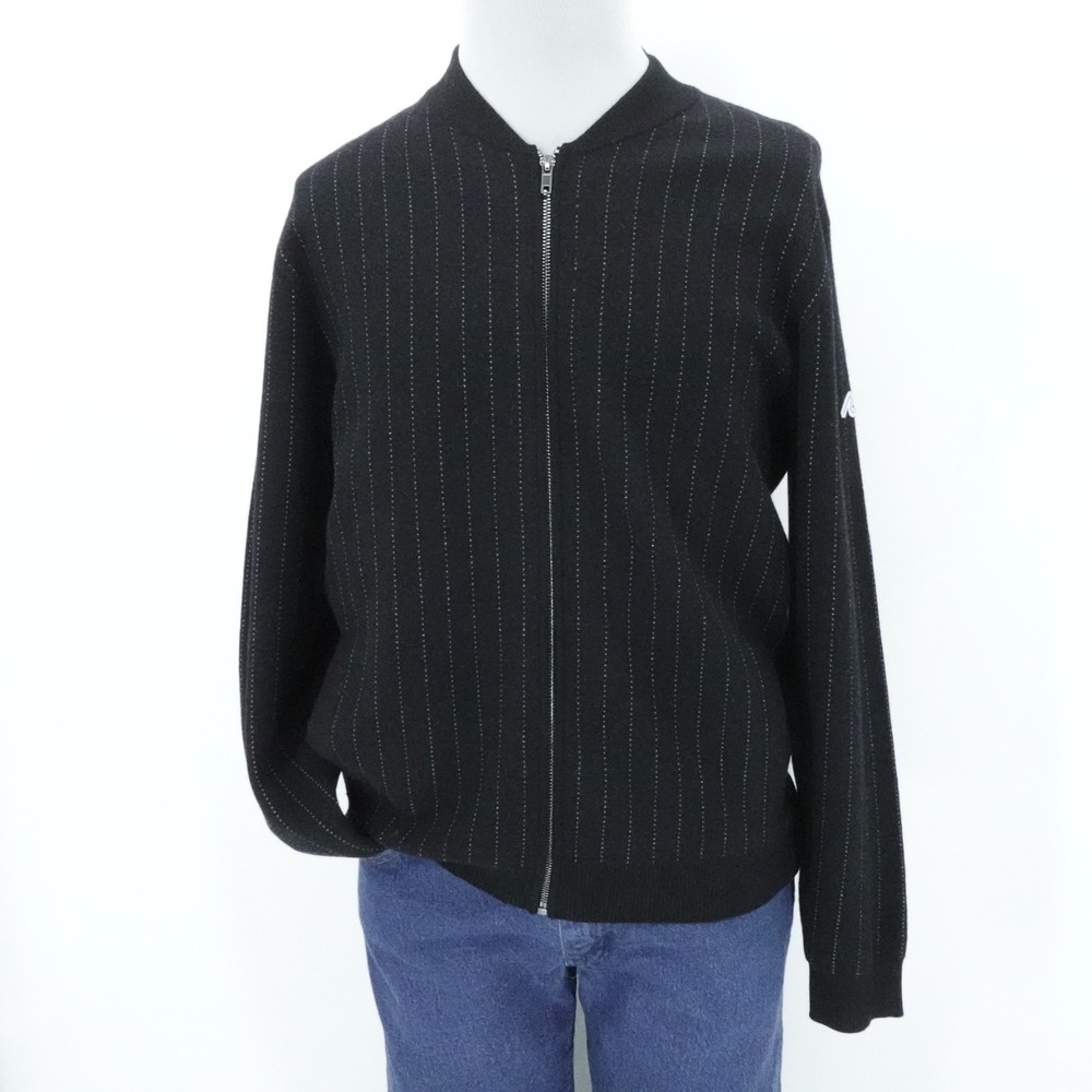 Redvanly‎ Sweater Mens Medium Tuxedo Lewis Bomber Wool Ribbed Preppy Casual